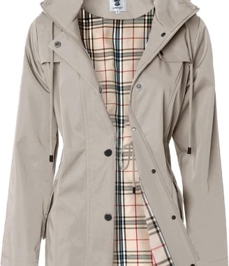 Women's Long Hooded Rain Jacket Outdoor Raincoat Windbreaker